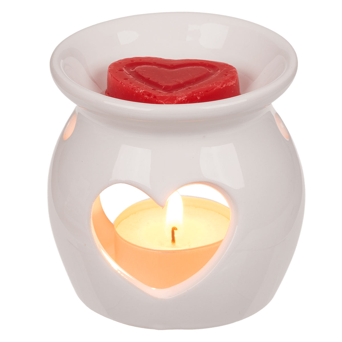 Br�le-Parfum C�ur en C�ramique Blanche