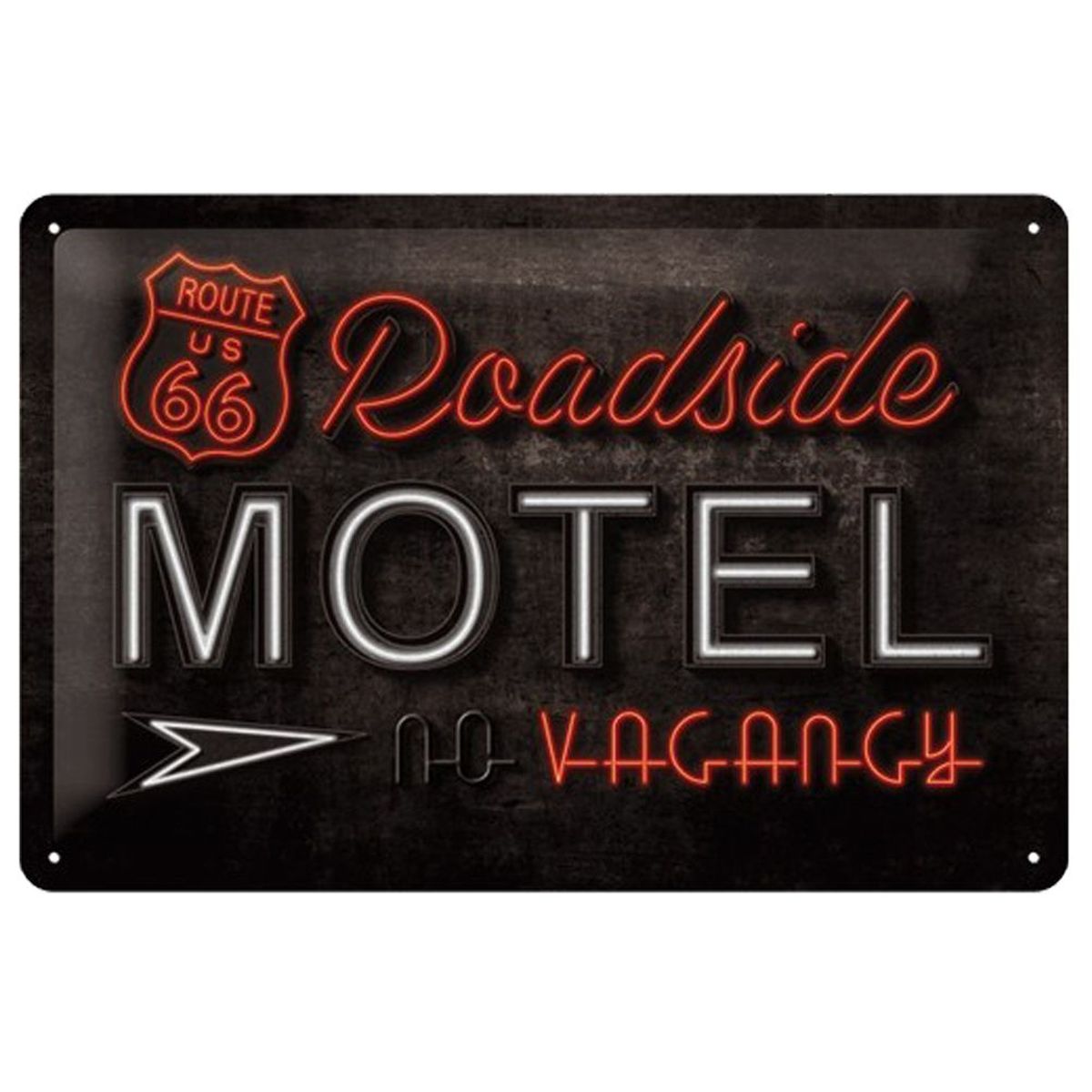 Plaque dcorative Route 66 Motel en mtal 30 x 20 cm