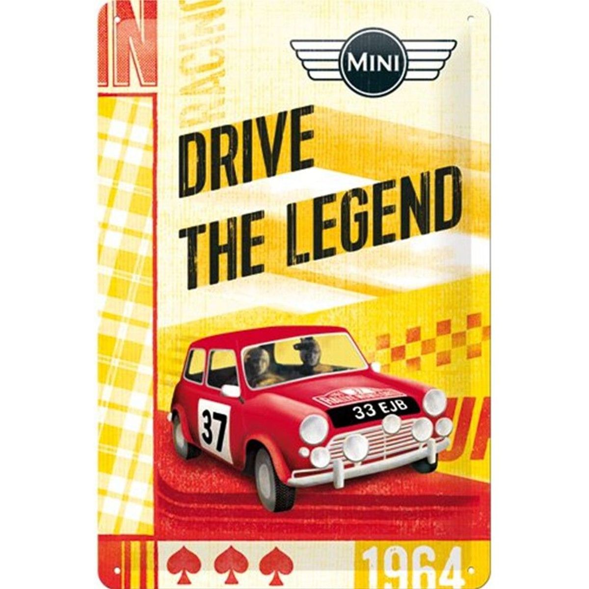 Plaque Mtal Austin Mini Drive The Legend 30 x 20 cm