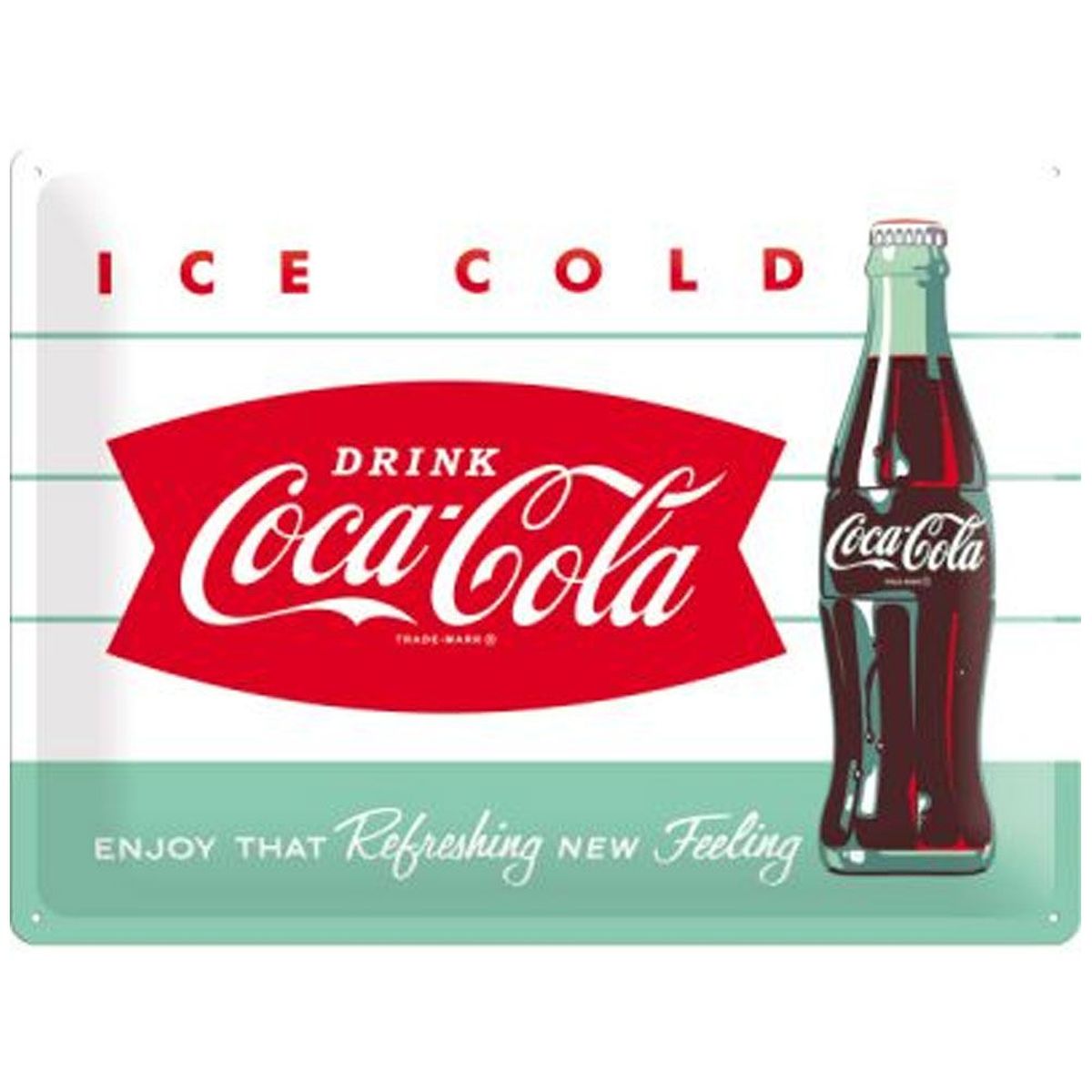 Grande plaque mtal Coca-Cola Ice Cold 40 x 30 cm