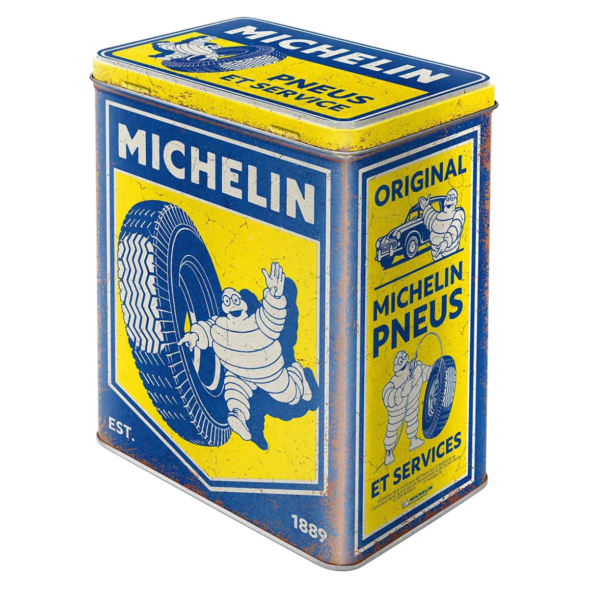Bo�te de conservation en m�tal Michelin Vintage 3 L