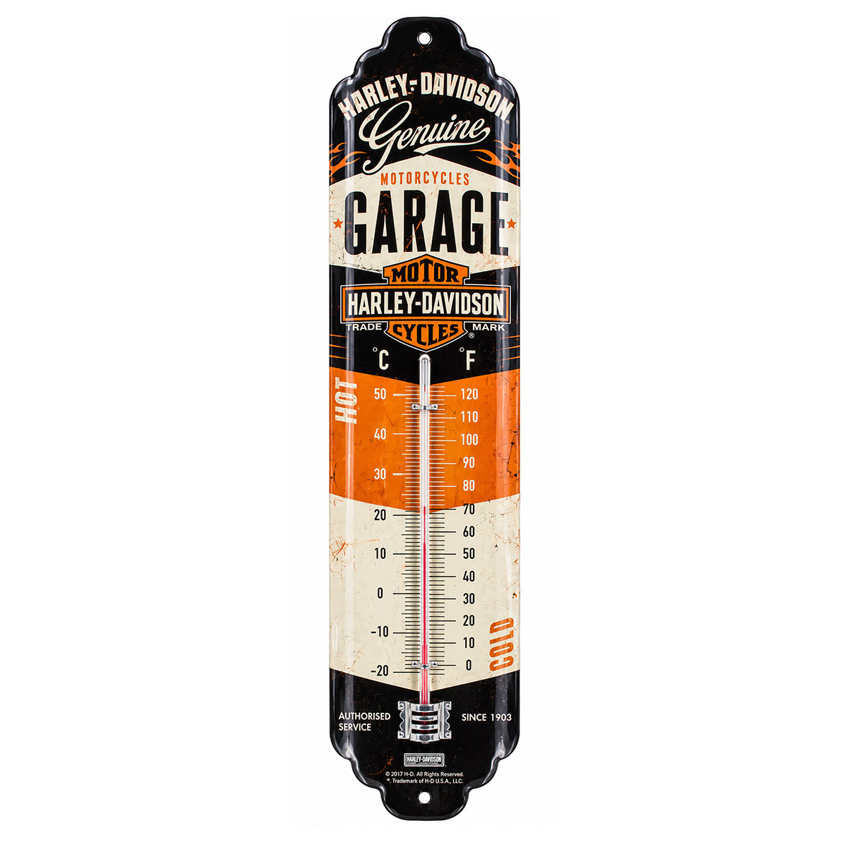 Thermom�tre Harley-Davidson Garage m�tal 28 cm