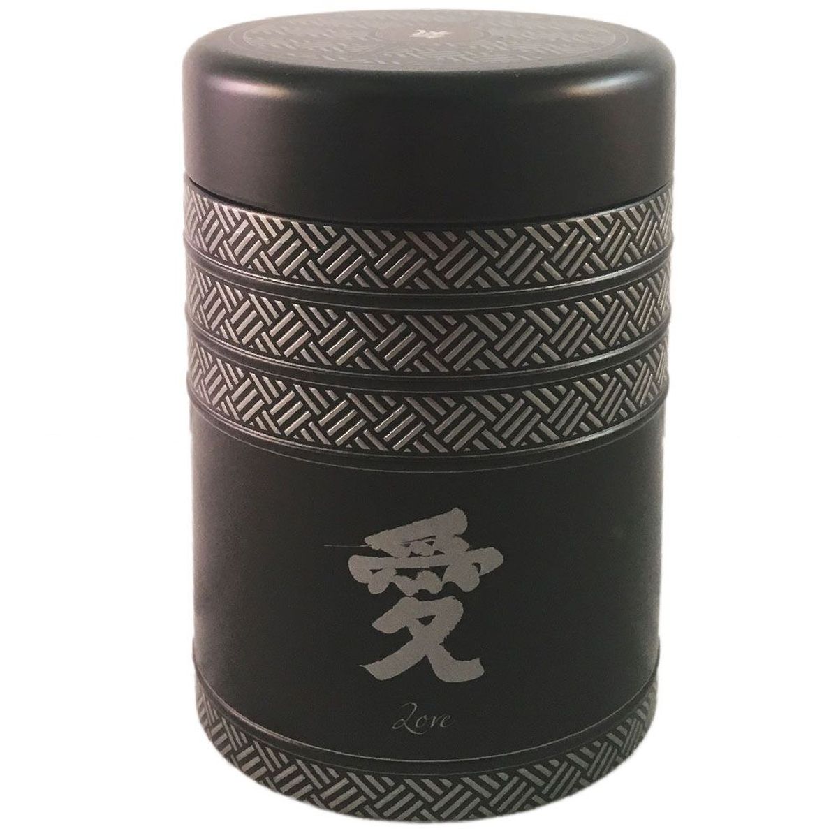 Boite  Th Kyoto noire en mtal - 7,5 x 11 cm - 125 grs