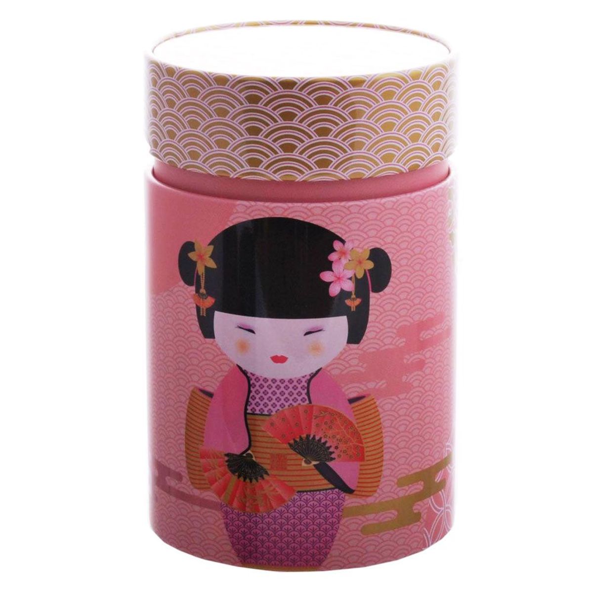 Boite  Th Little Geisha en mtal - 150 grs - Rose