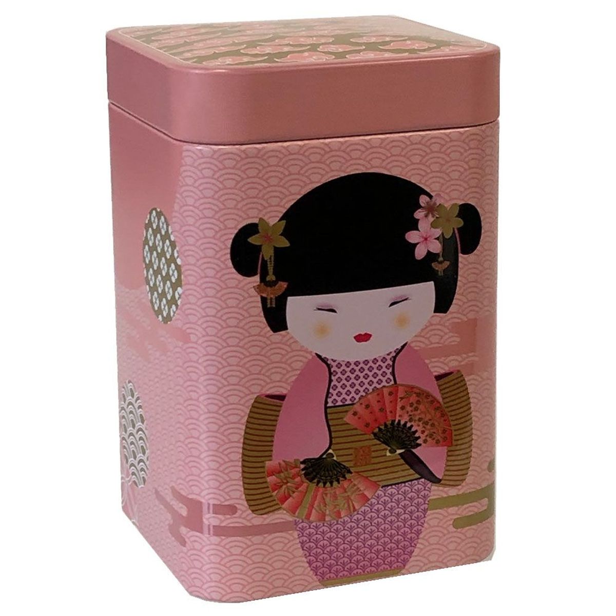 Boite  Th Little Geisha en mtal - 100 grs - Rose