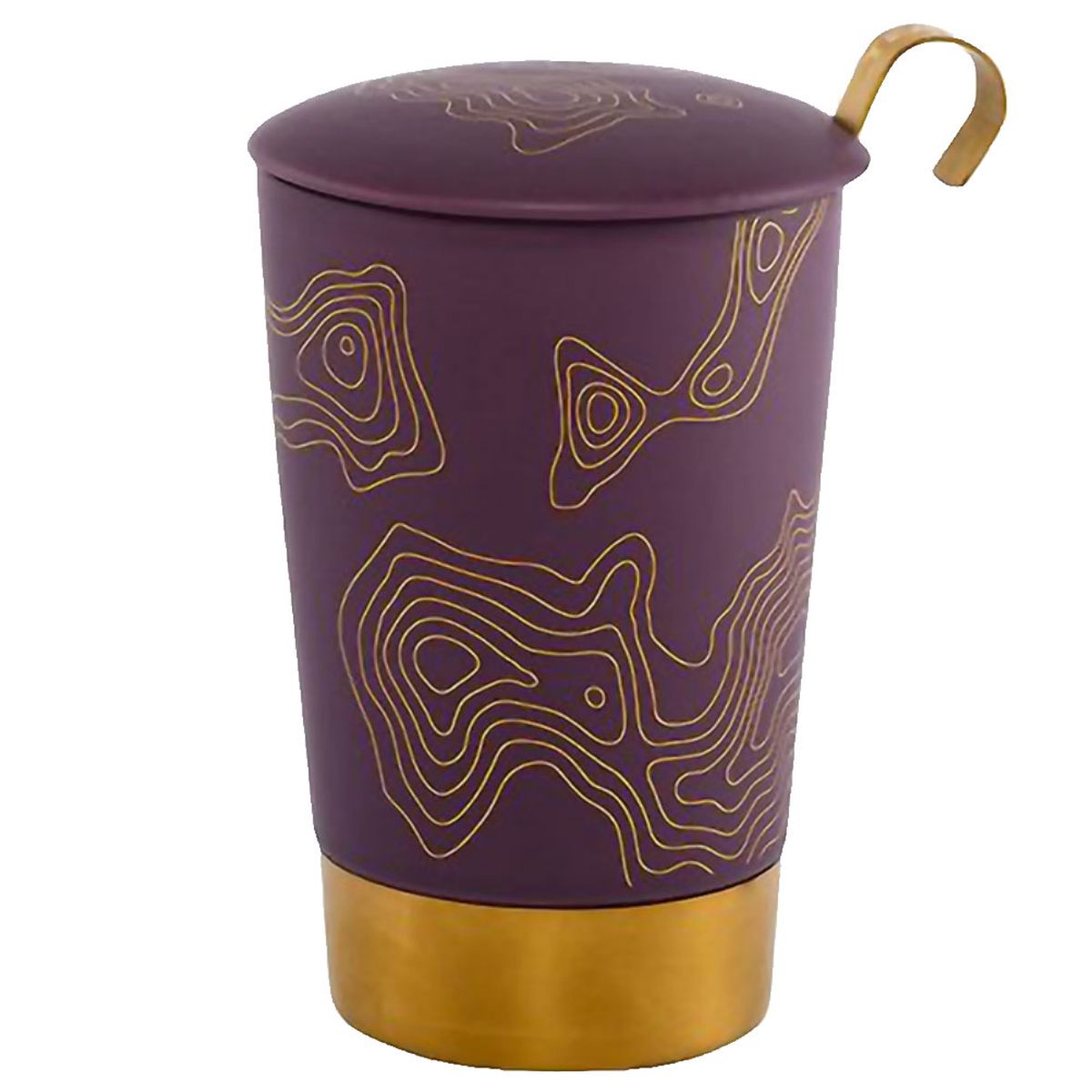 Tisanire Precious en porcelaine avec infuseur mtal - Aubergine