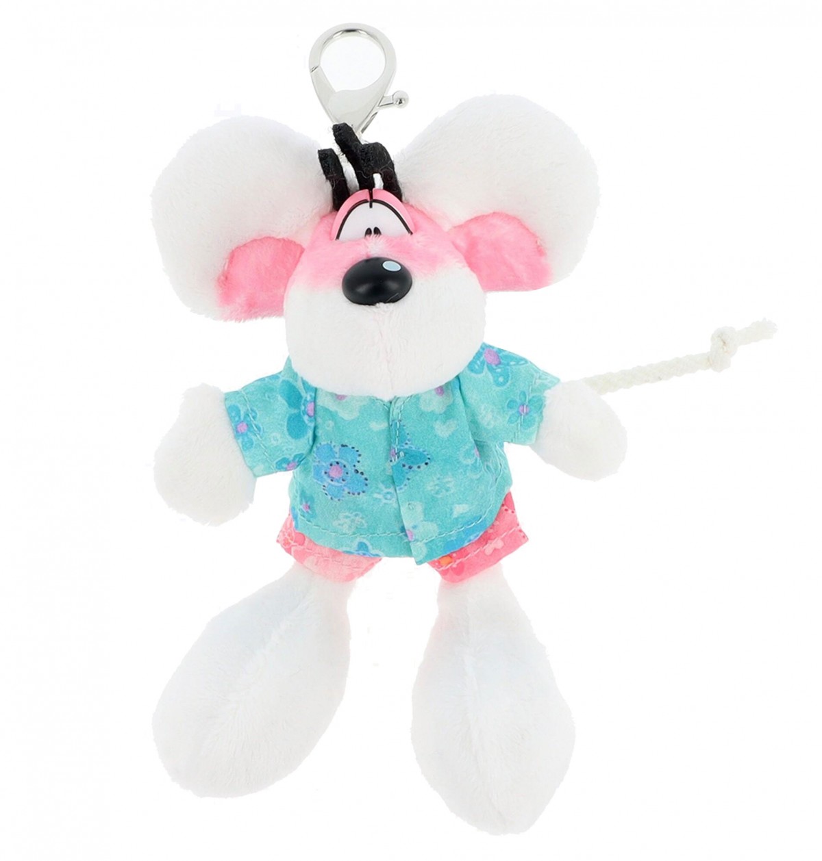 Porte-cl�s Peluche Diddl Officiel avec Chemise Turquoise