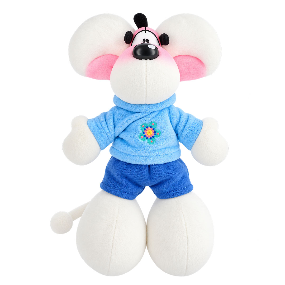 Peluche Diddl hiver 30 cm avec sweat bleu et short assorti