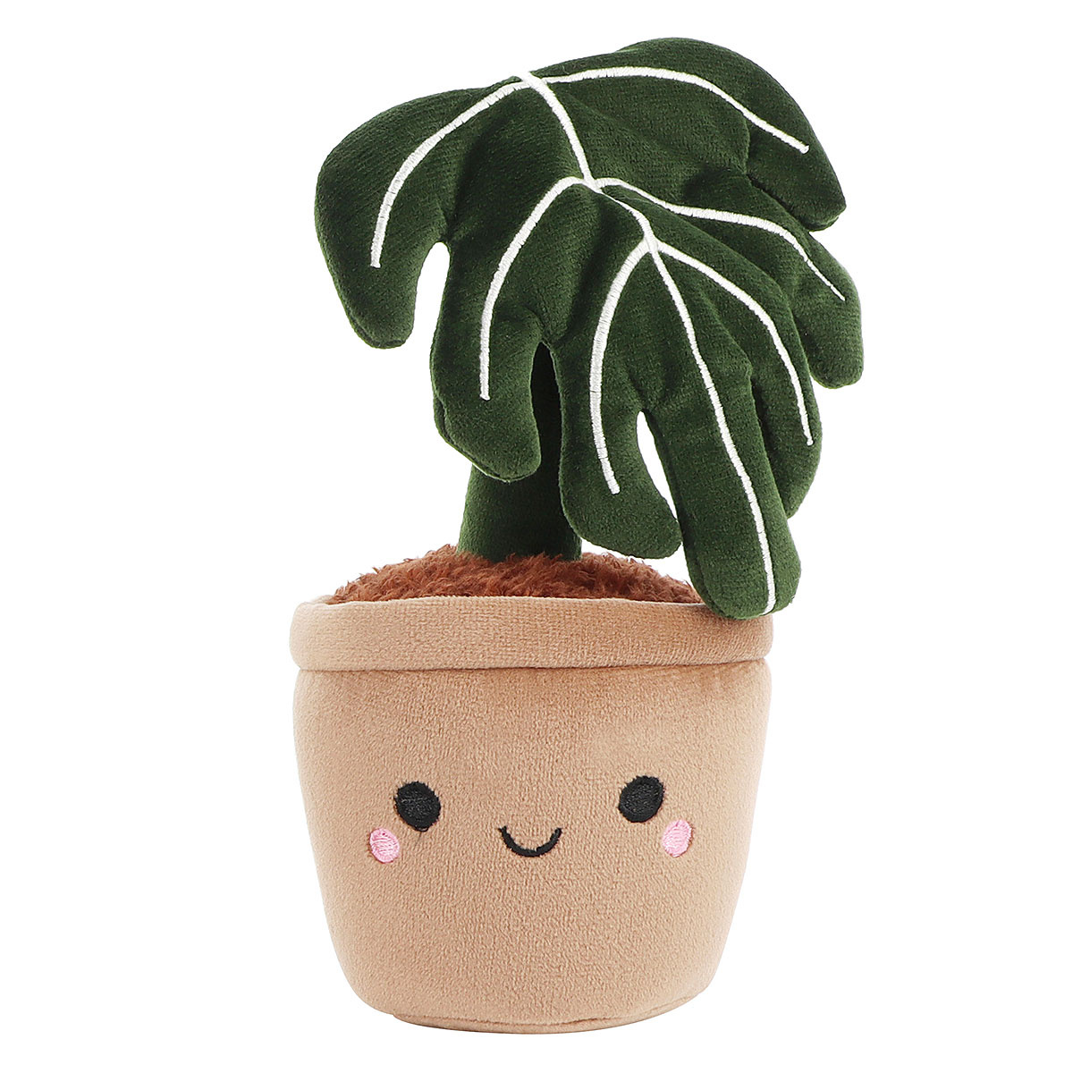Peluche feuille de monstera en pot Jardin botanique 18 cm