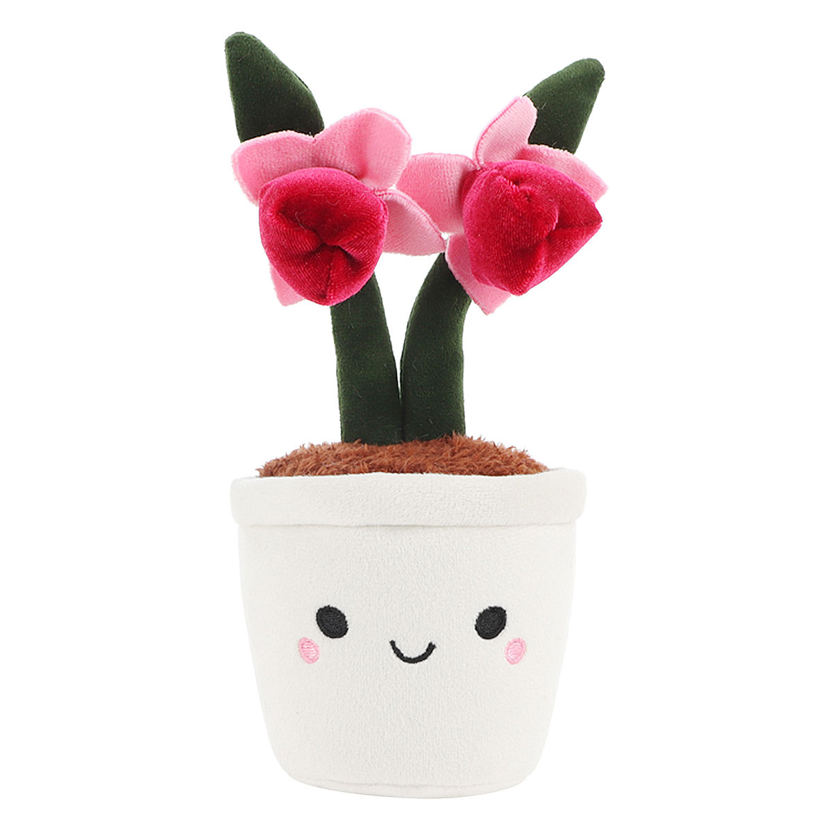 Peluche orchid�e rose en pot Jardin botanique 18 cm