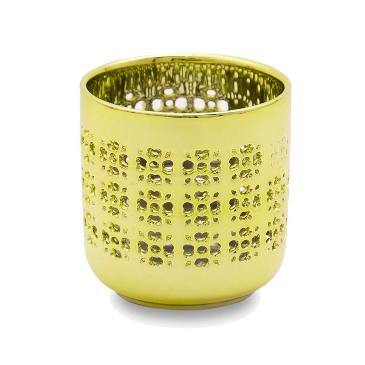 Verre dco pour Bougie Votive Heart and Home Jaune