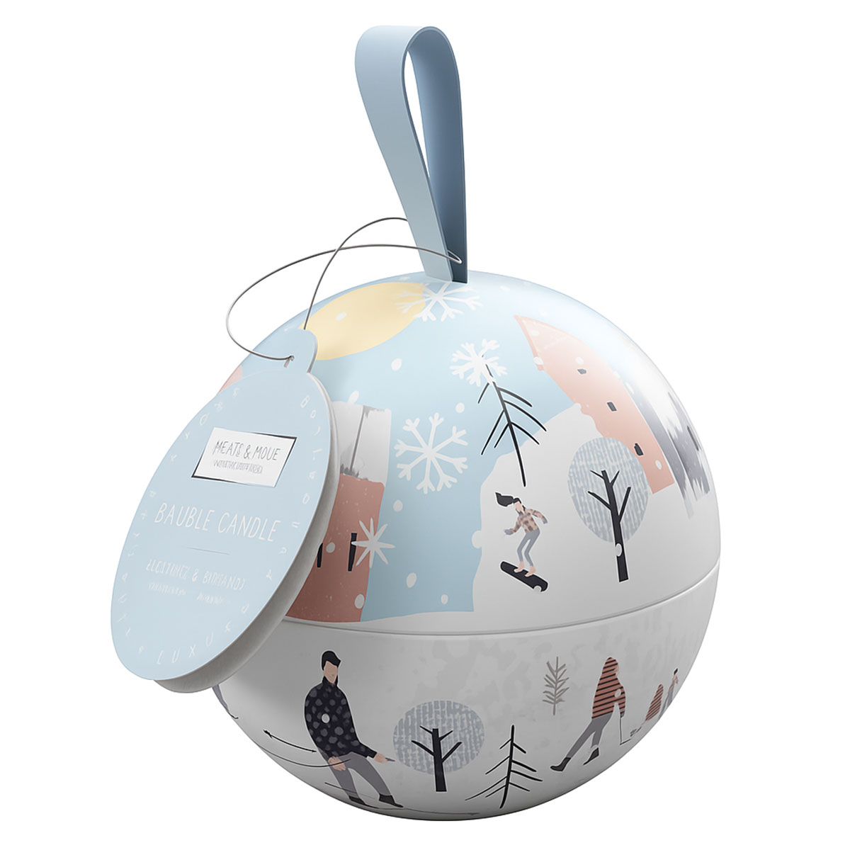 Bougie Nomade Boule de Nol  Flocons Givrs