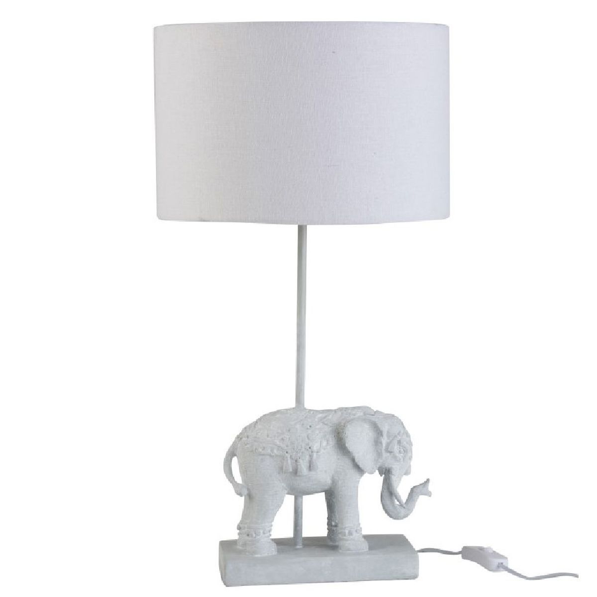 Lampe Elphant en Rsine Blanche 58 cm