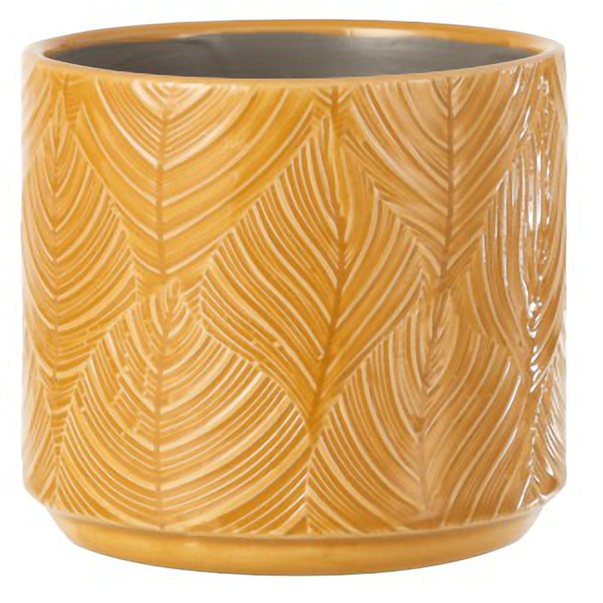 Cache pot cramique Ocre Jaune Tropical - 15 cm