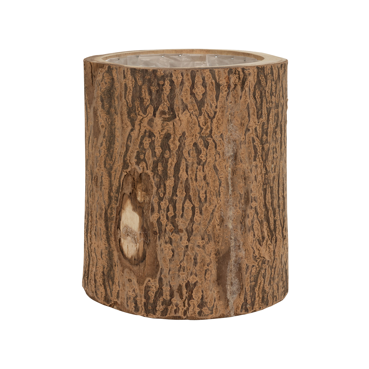 Cache-pot en bois et en corce de paulownia 31 cm