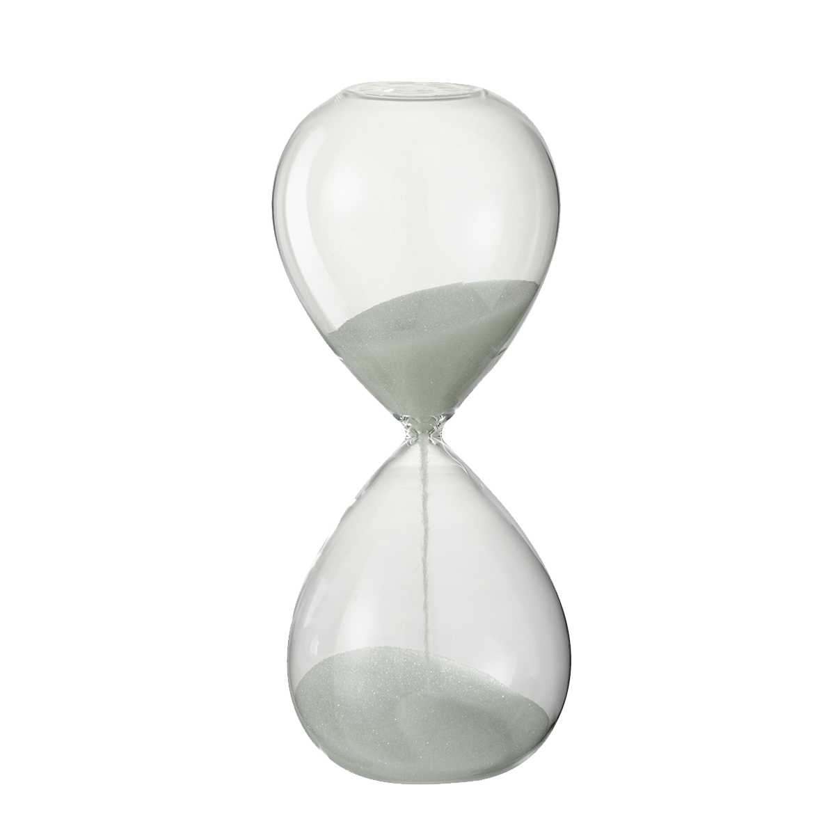 Sablier style pur en verre avec sable blanc 19 cm