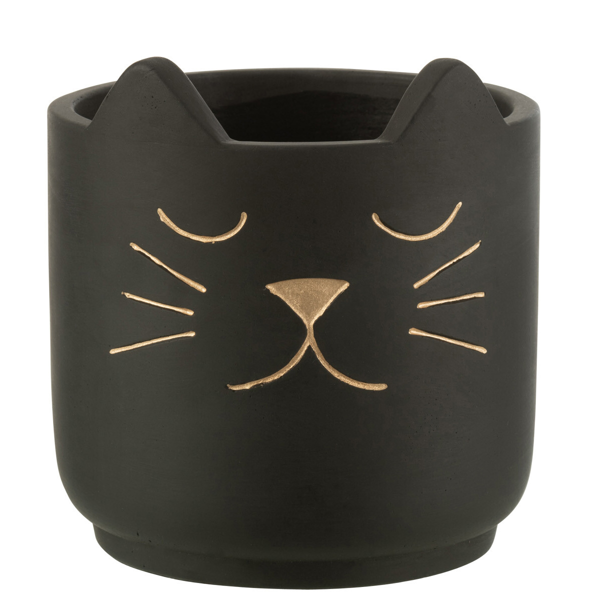 Petit cache-pot Chat Noir et Or - 12.5 cm