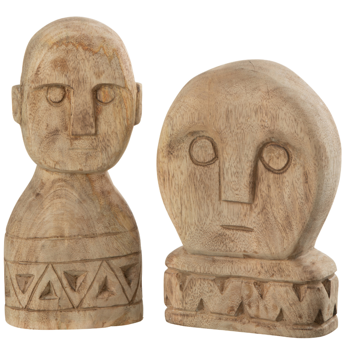 Ensemble de 2 masques en bois sculpt  la main