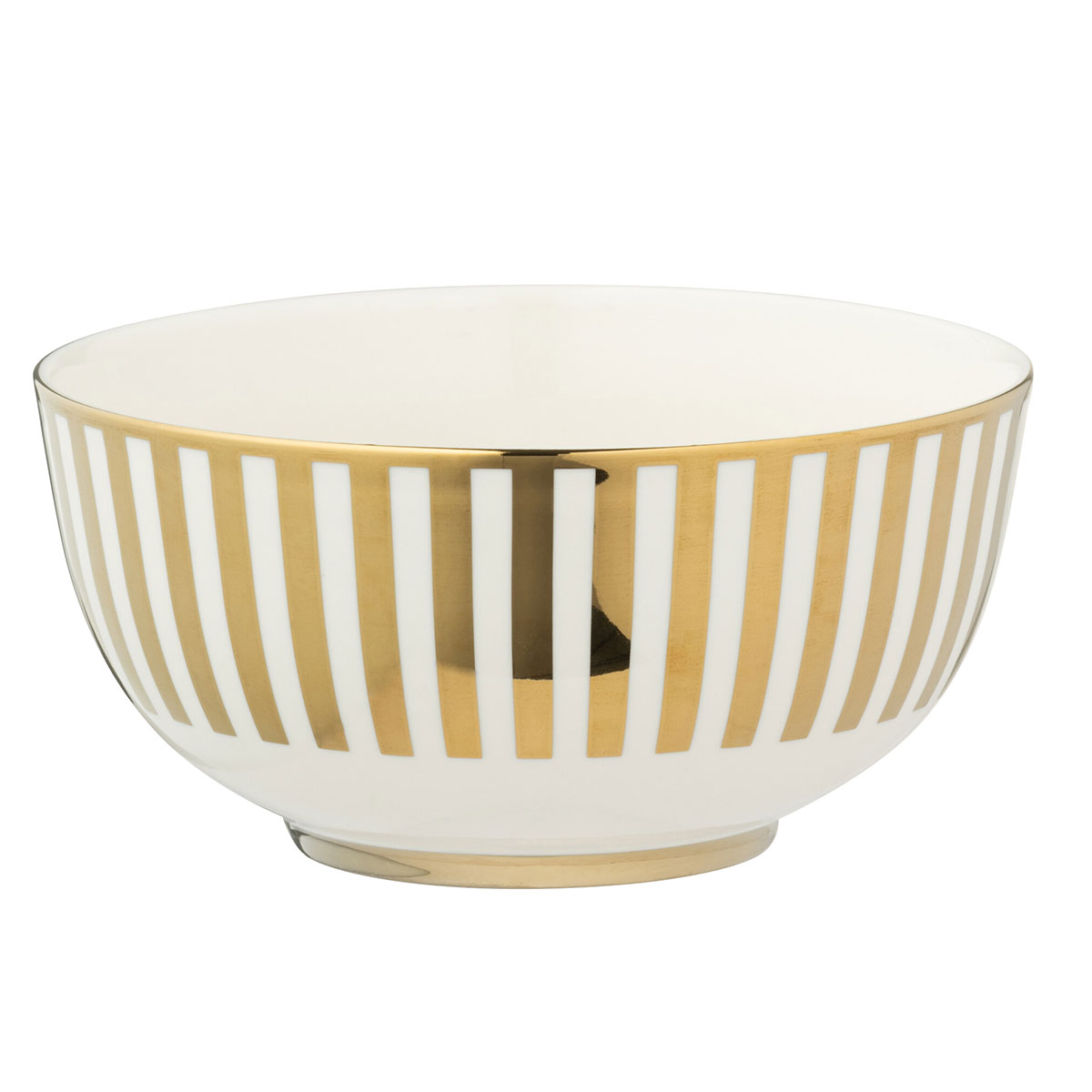 Coffret de 2 bols lign dor et blanc en porcelaine