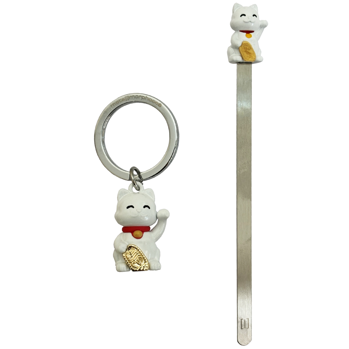 Porte-cls et marque-pages Maneki Neko en coffret cadeau