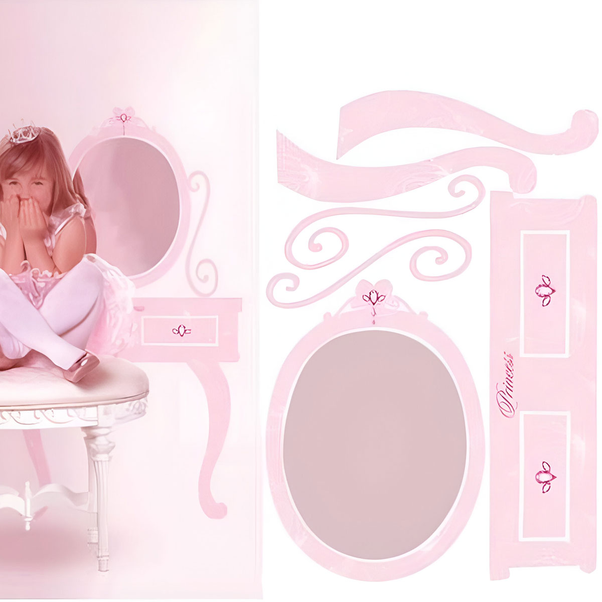 Dcoration murale Stickers Disney Princesse Coiffeuse Miroir