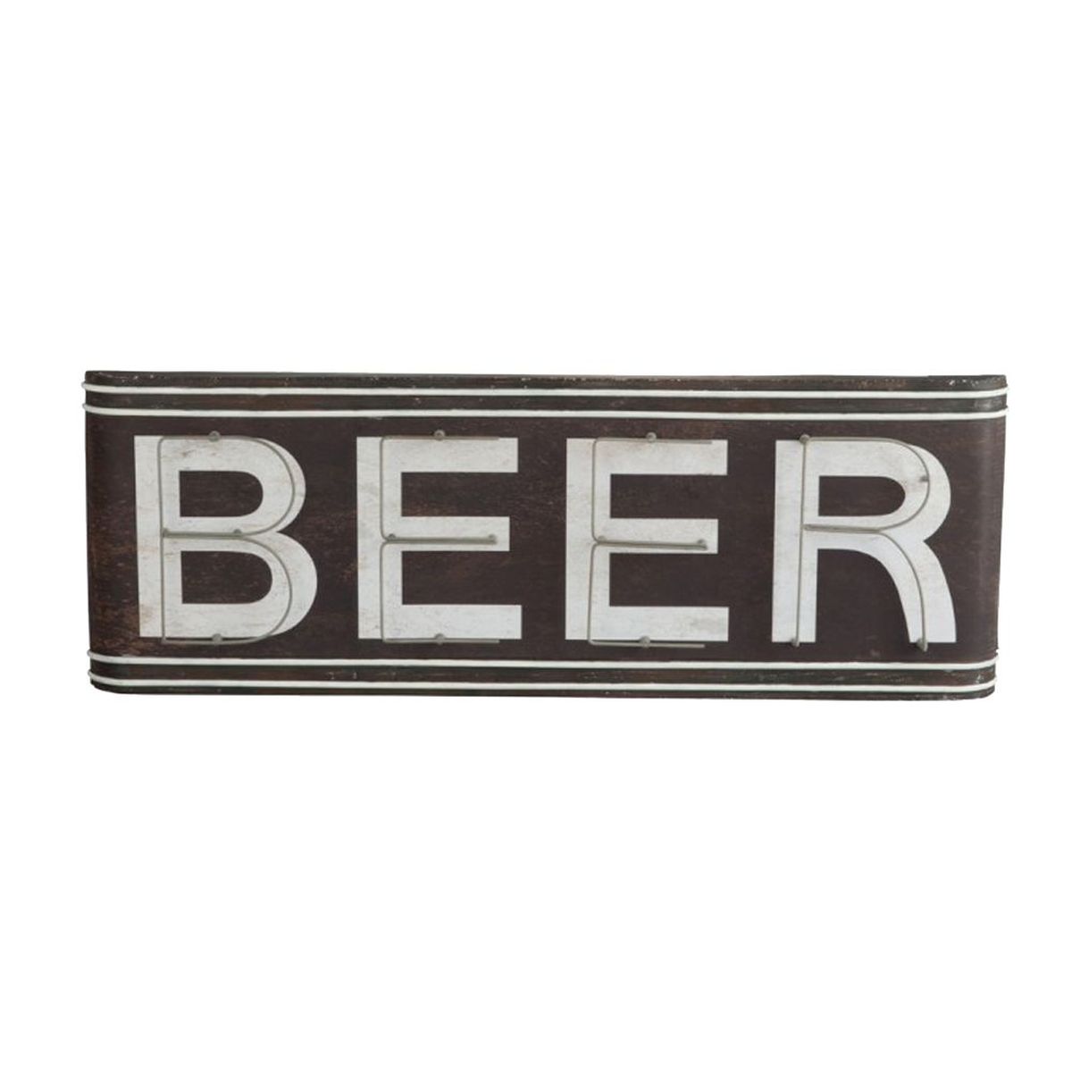 Cadre Enseigne Beer en mtal vieilli 86 cm