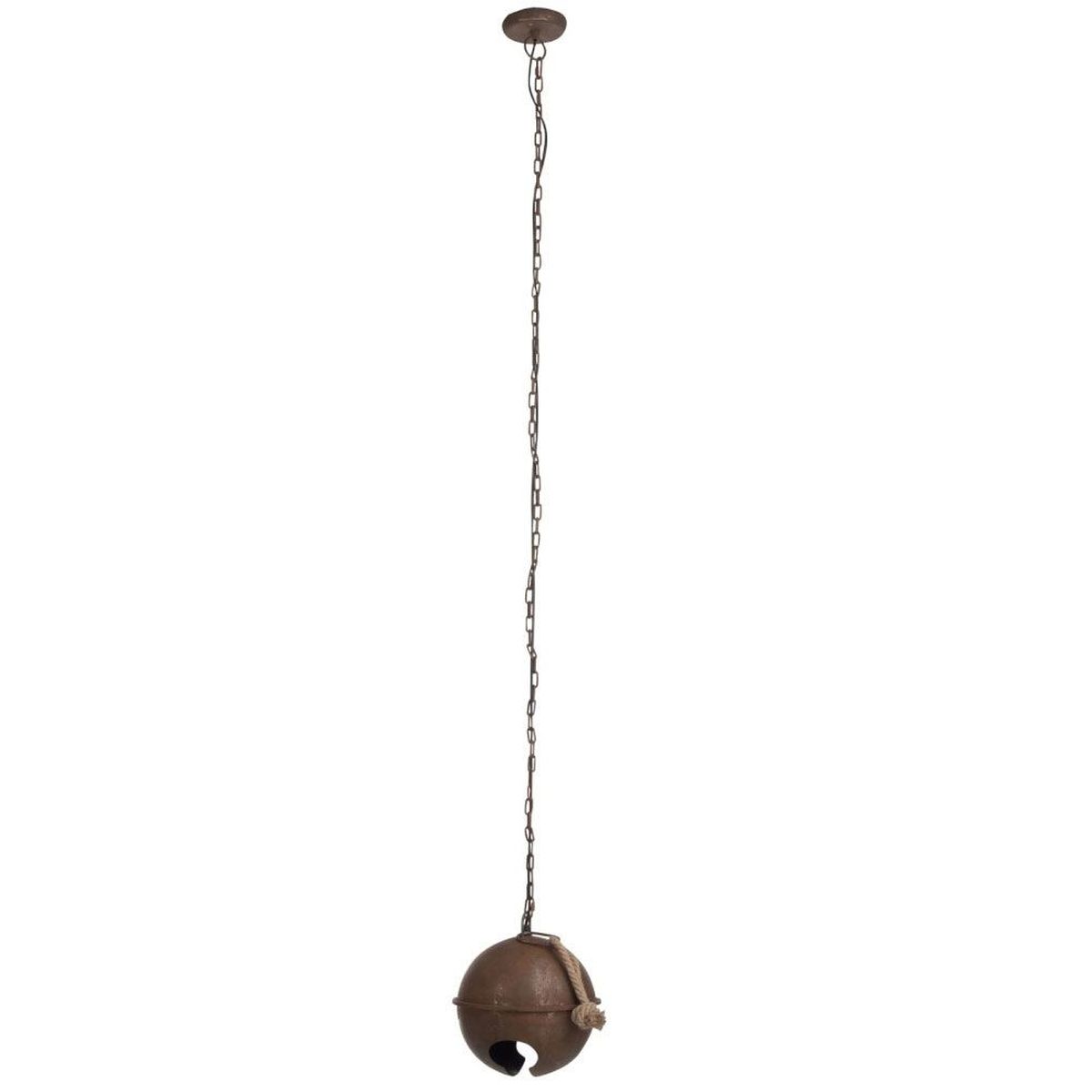 Lampe Suspendue Grelot Metal Rouille 192 cm