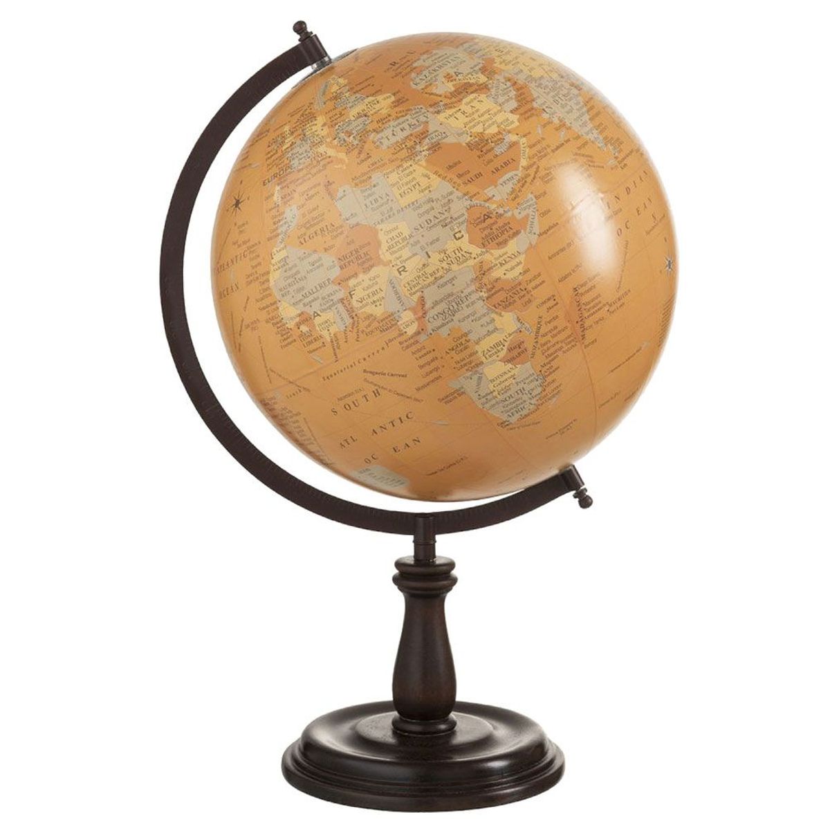 Globe Terrestre dcoratif sur Pied en Bois 52 cm