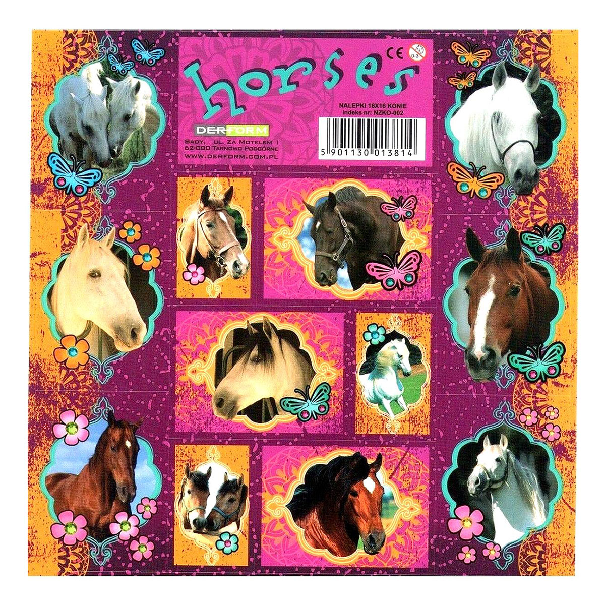 Planche de petits stickers Chevaux violets