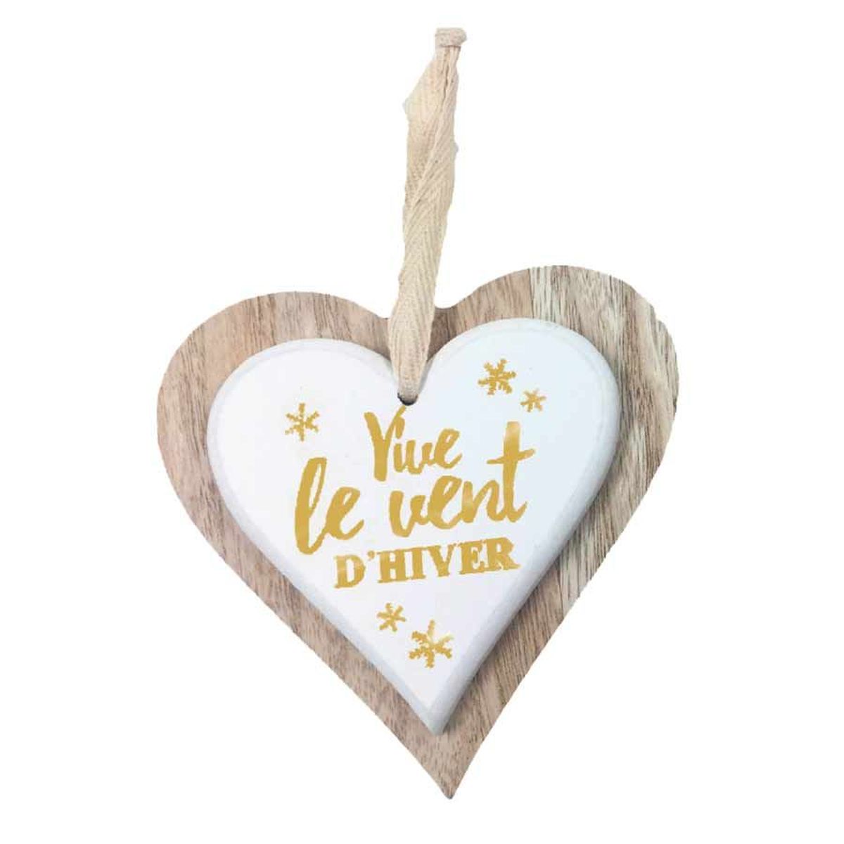 Dcoration de Nol coeur de bois - Vive le vent d'Hiver