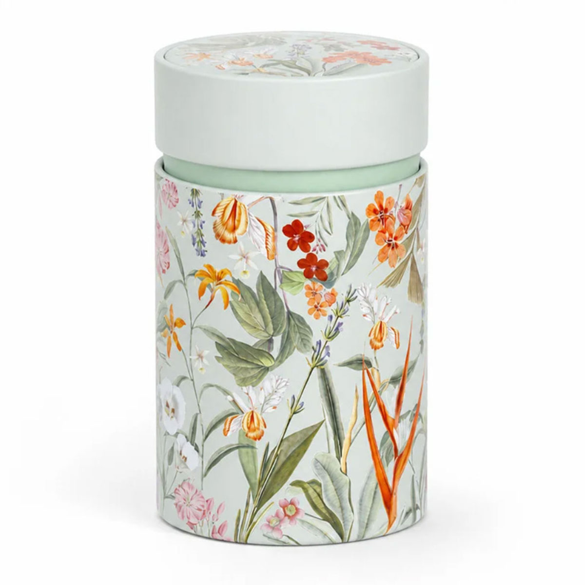 Bo�te � th� Mira verte fleurs 150 g double couvercle
