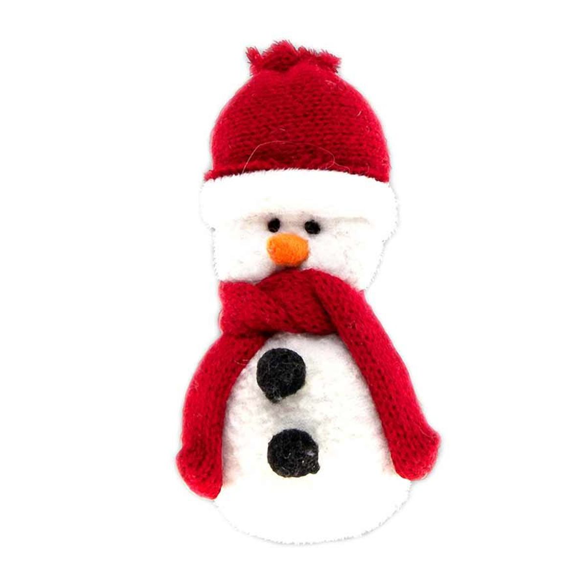 Peluche Bonhomme de Neige Ornement de sapin 11 cm