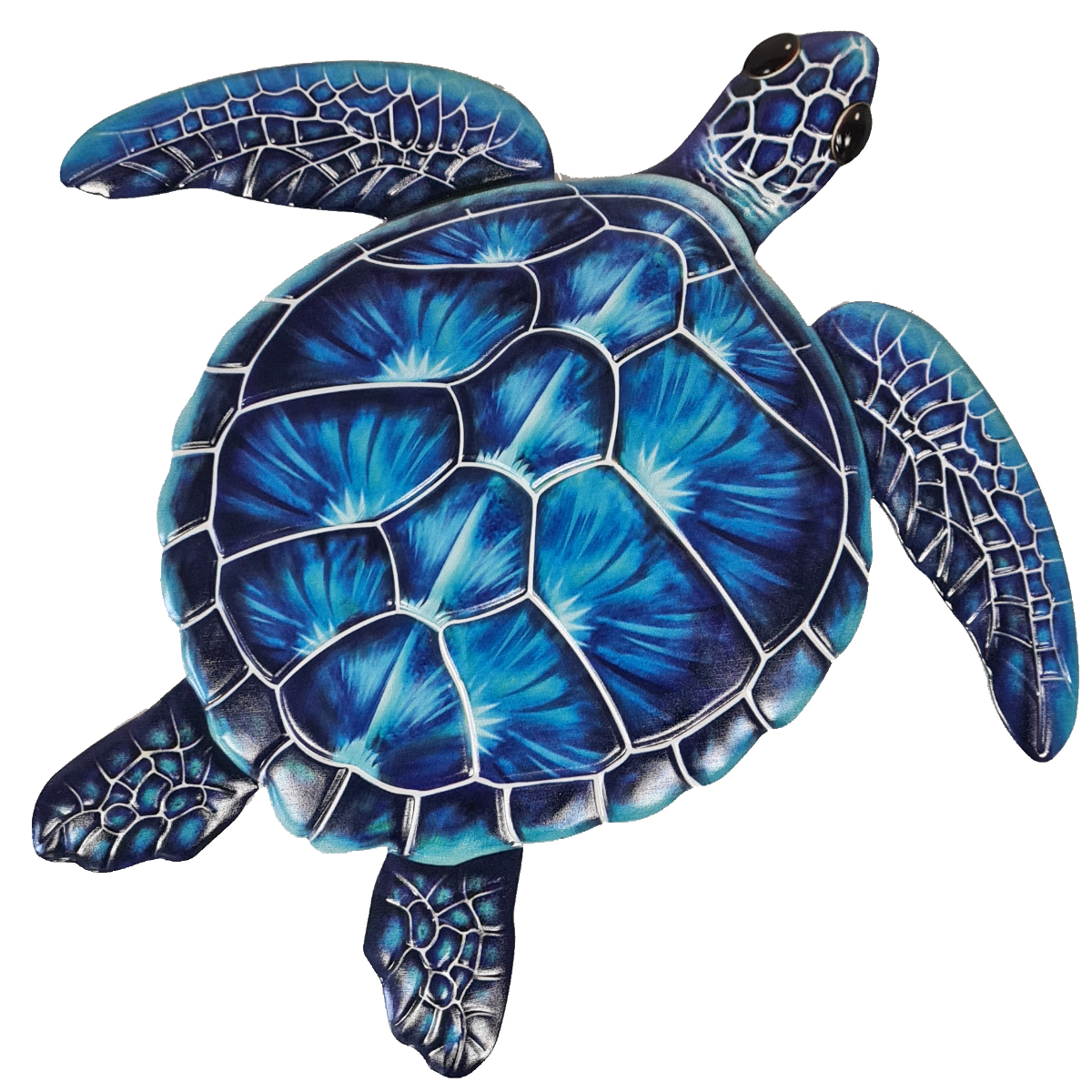 Dcoration murale Tortue en mtal - Bleu