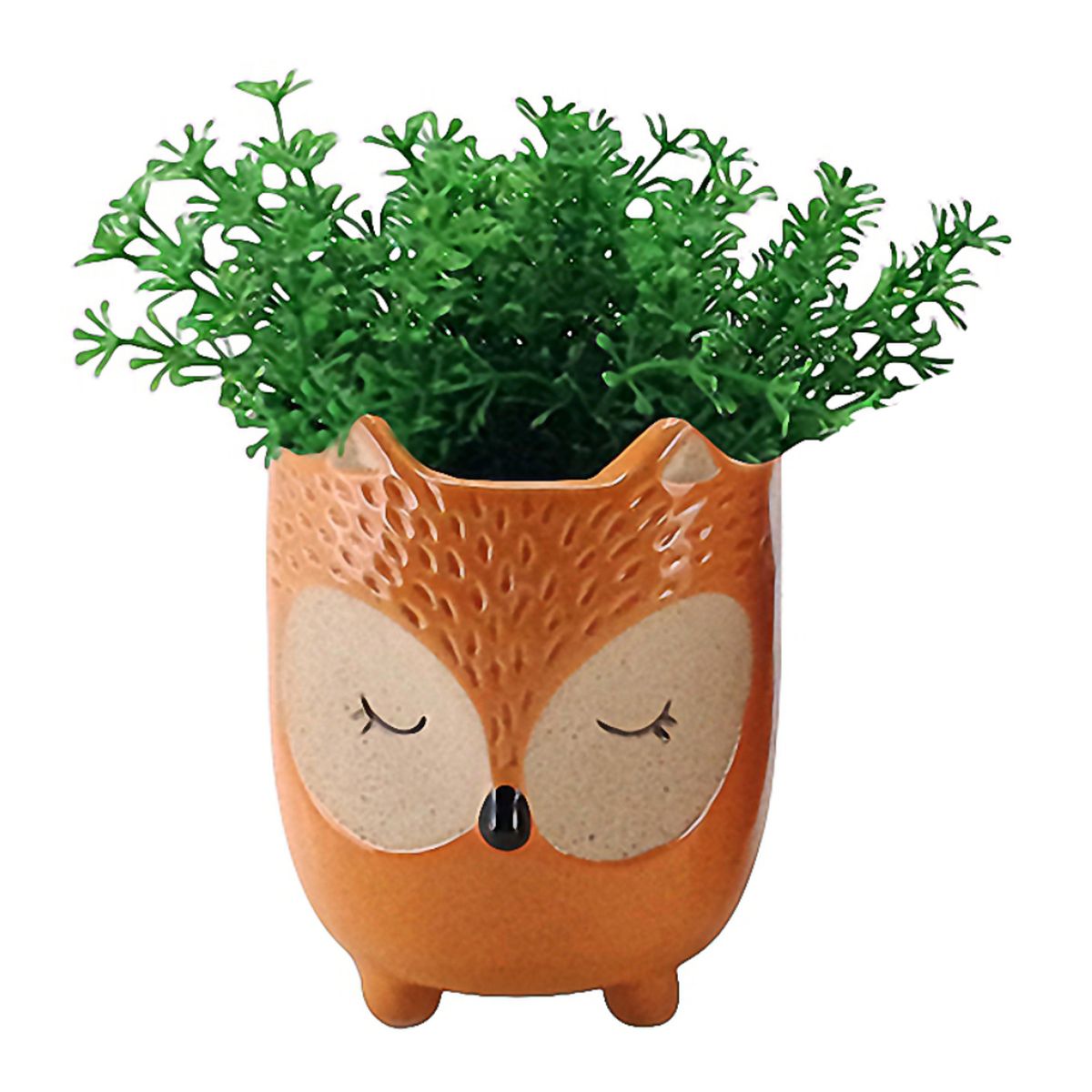 Cache pot Hibou en cramique - Orange