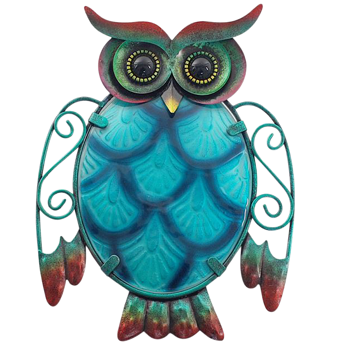 Dcoration murale Hibou en mtal et verre 20 cm