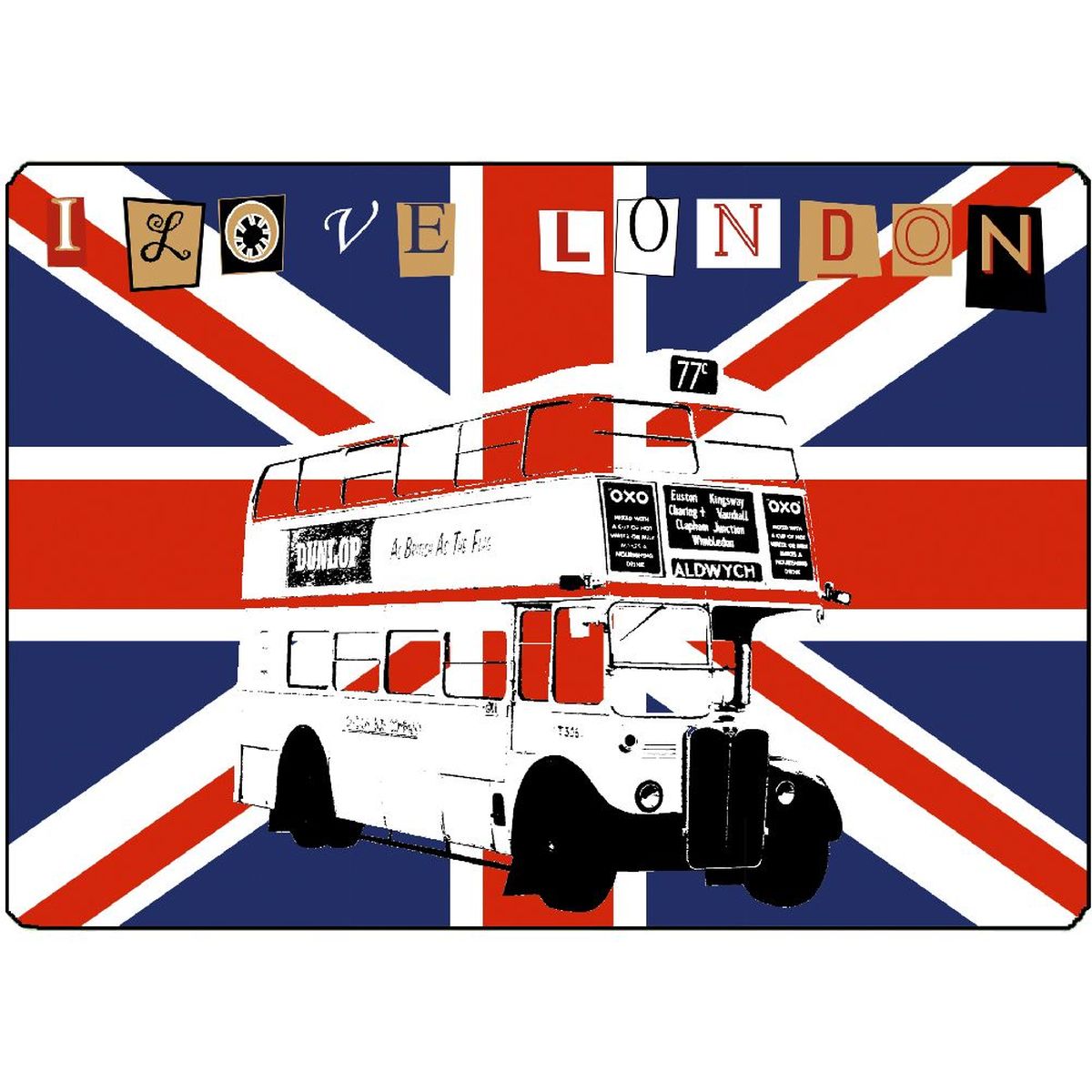 Planche  dcouper I LOVE LONDON Cbkreation 28.5 x 20 cm