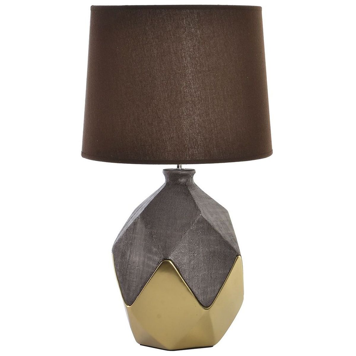 Lampe Dolomite dore en rsine et lin - 60 cm