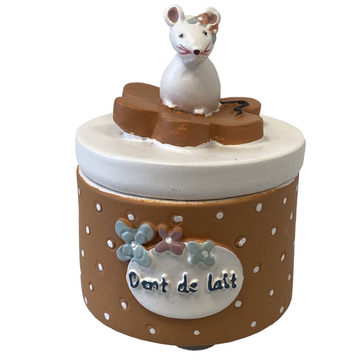 Boite  dents de lait Olga- Souris et Fleur - Orange