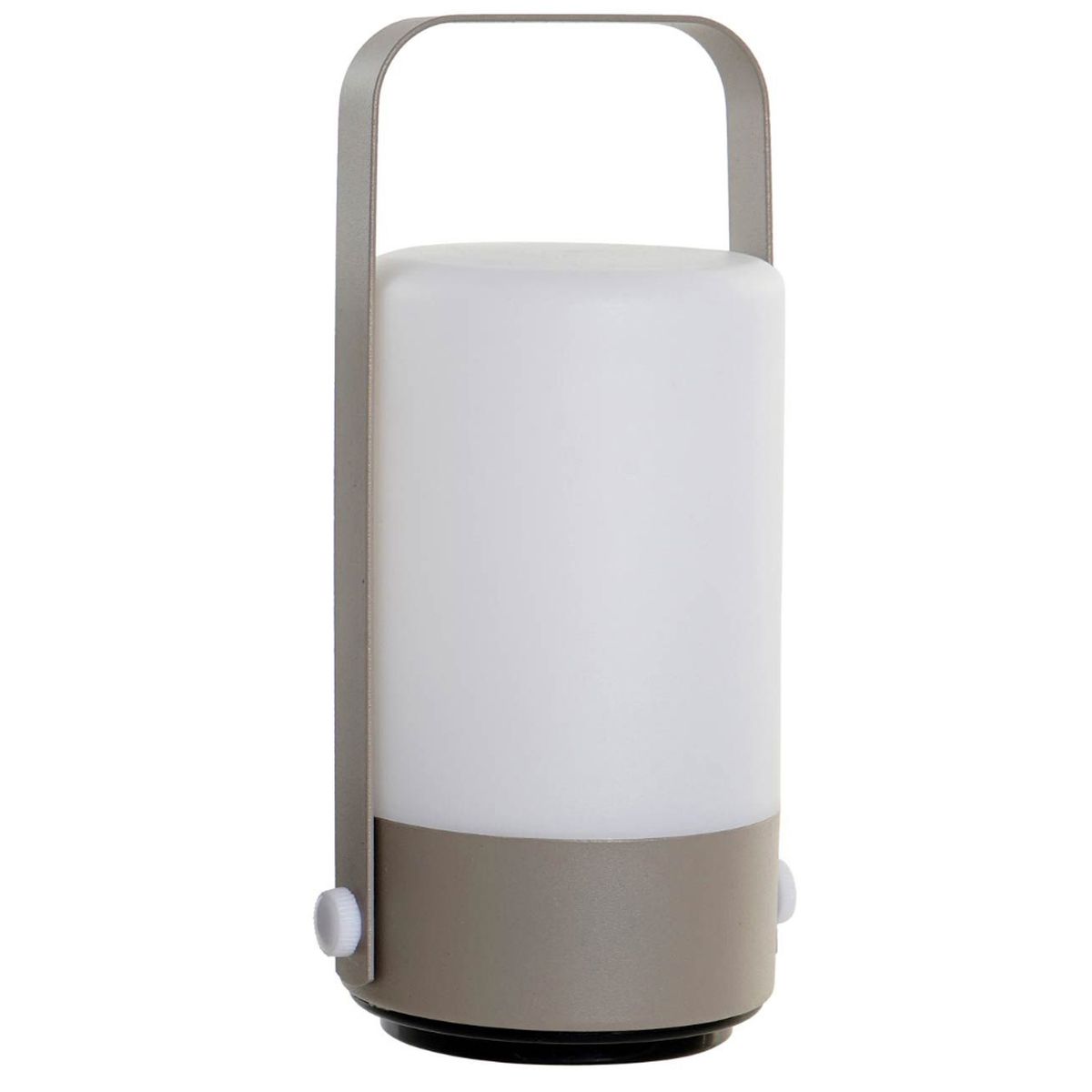 Lampe Led transportable Taupe et Blanche 19 cm