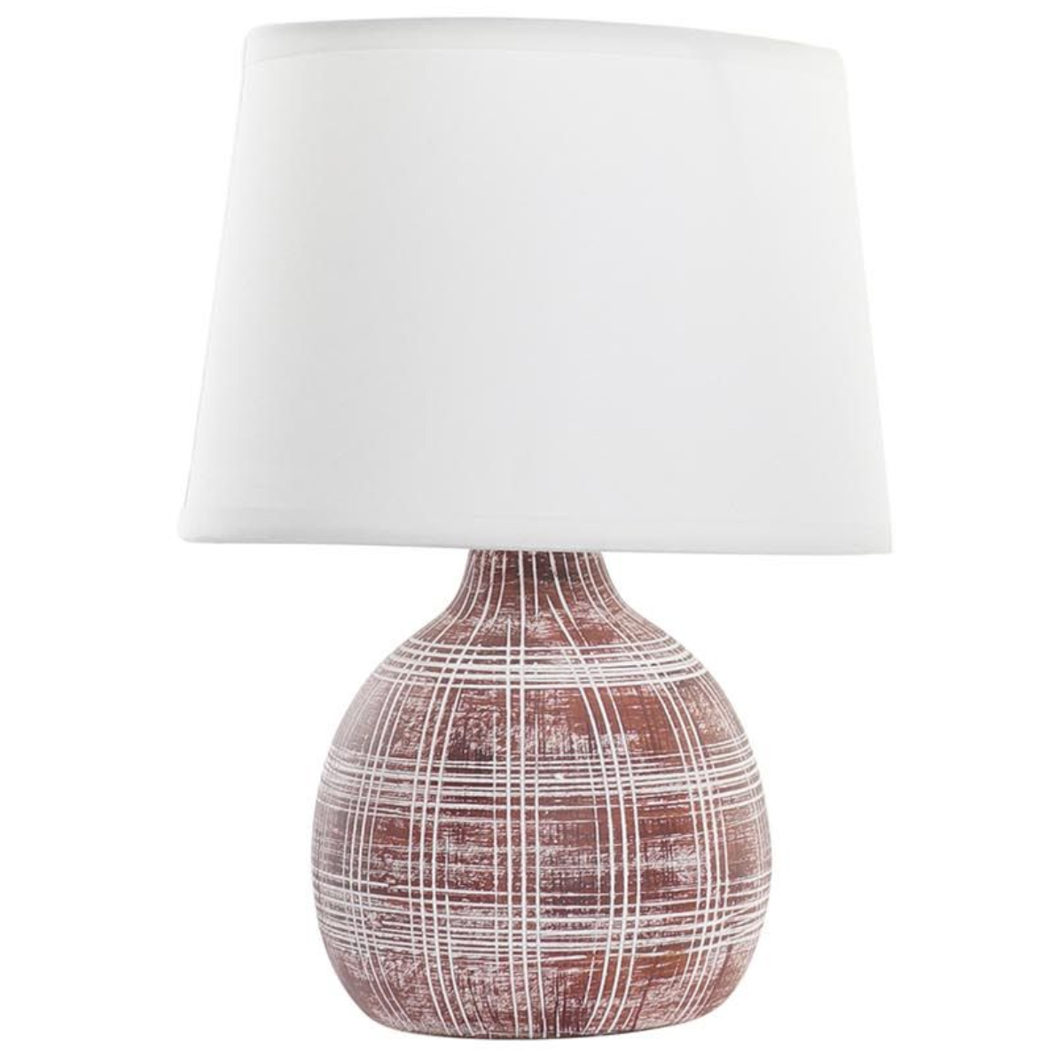 Lampe  poser en Grs - Ocre rouge et blanc - 26 cm