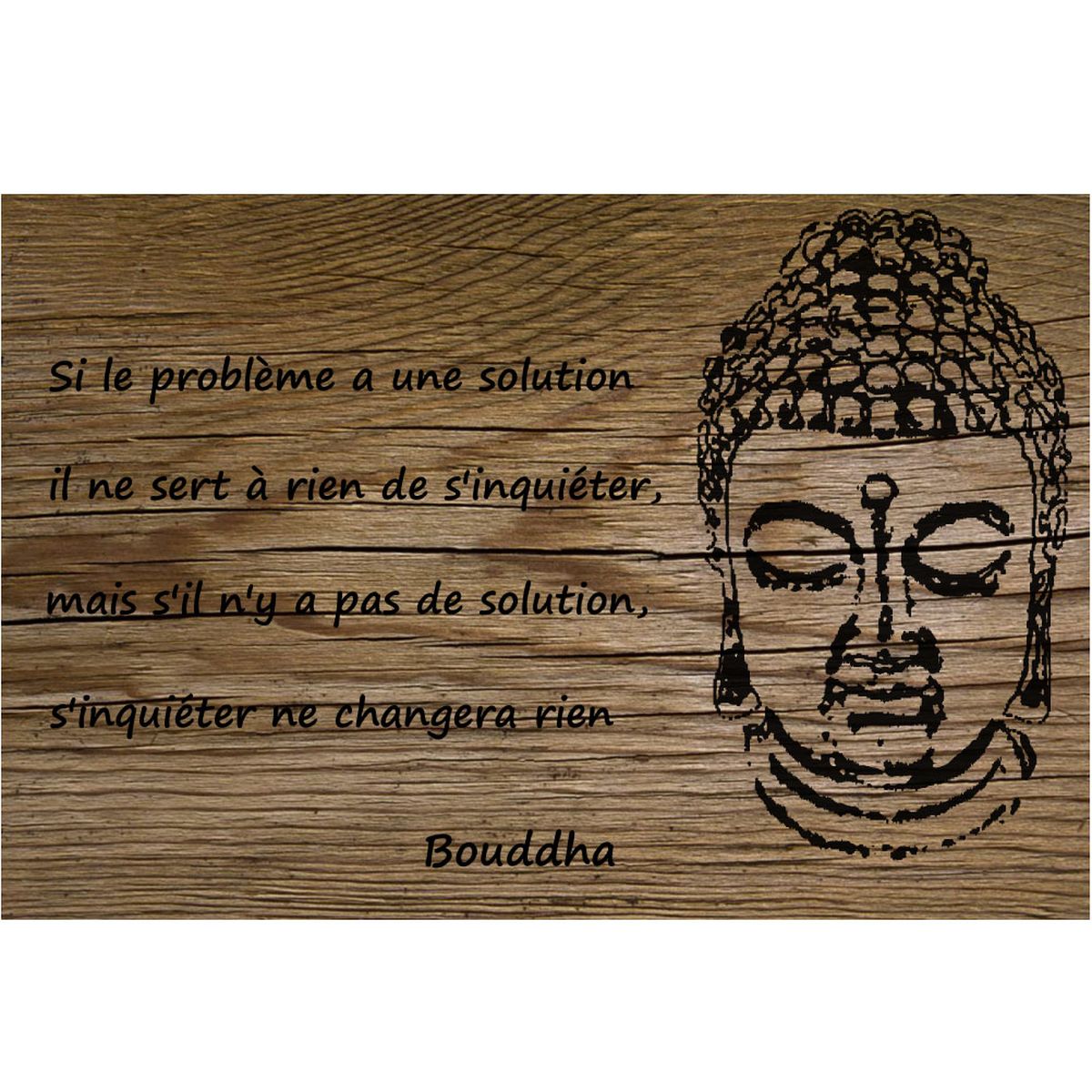 Plaque mtal Citation Bouddha  \