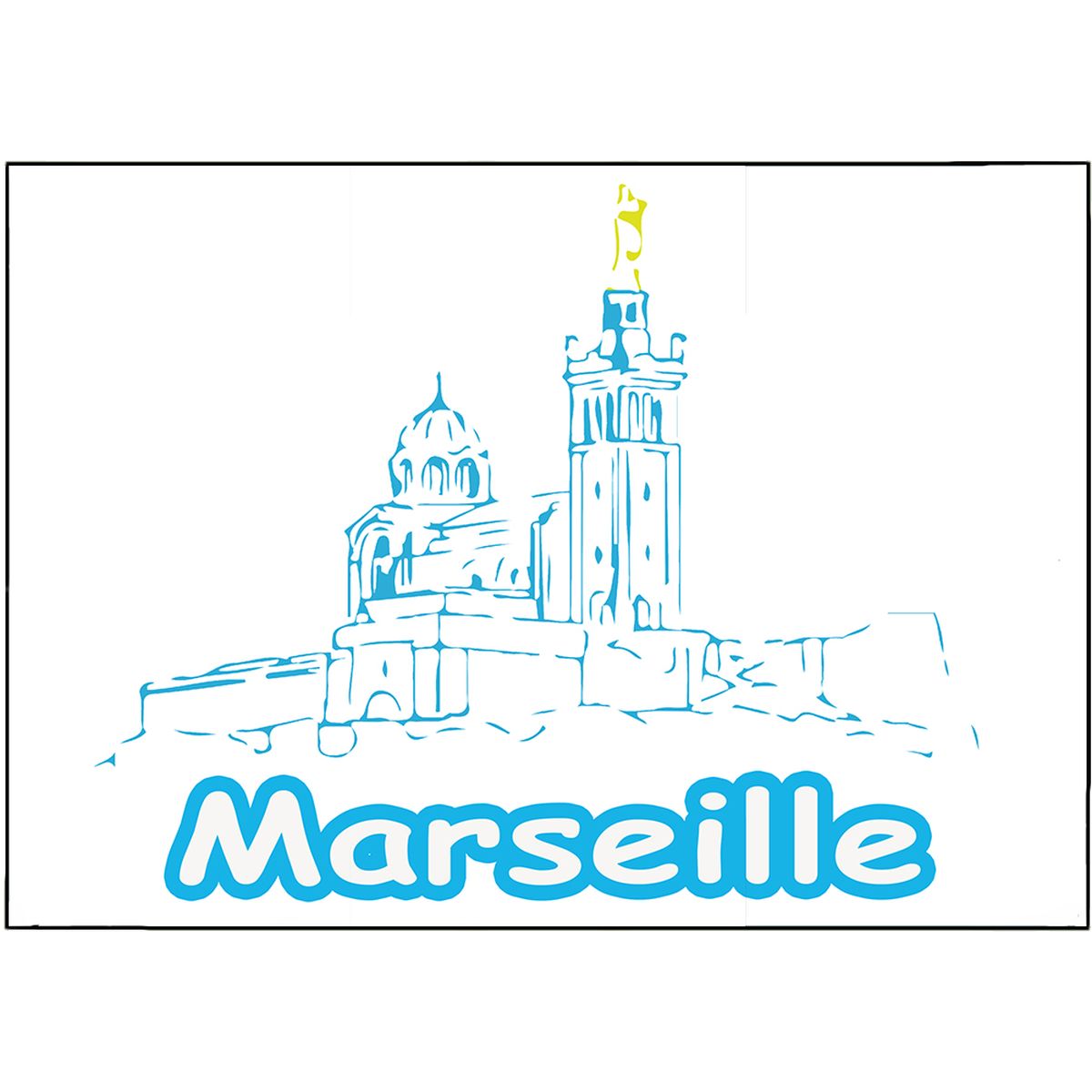 Plaque mtal Marseille - 30.5 x 20 cm