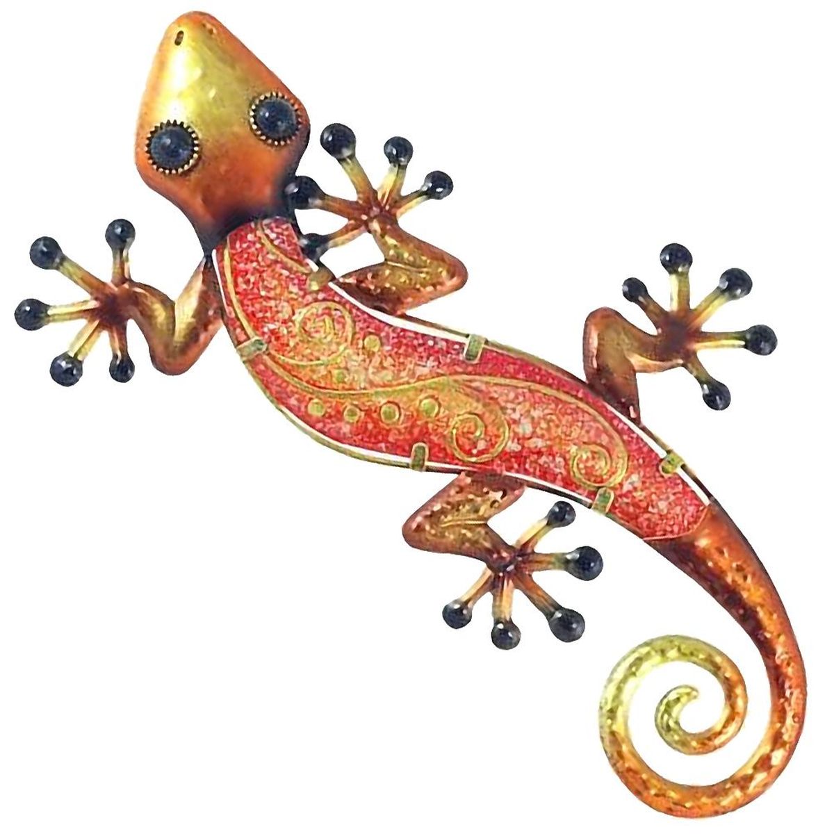 Décorations Murales Salamandres En Métal Liffy - Lot De 2 Lézards Sculptés Pour Jardin, Clôture Et Intérieur | Design Unique Marron