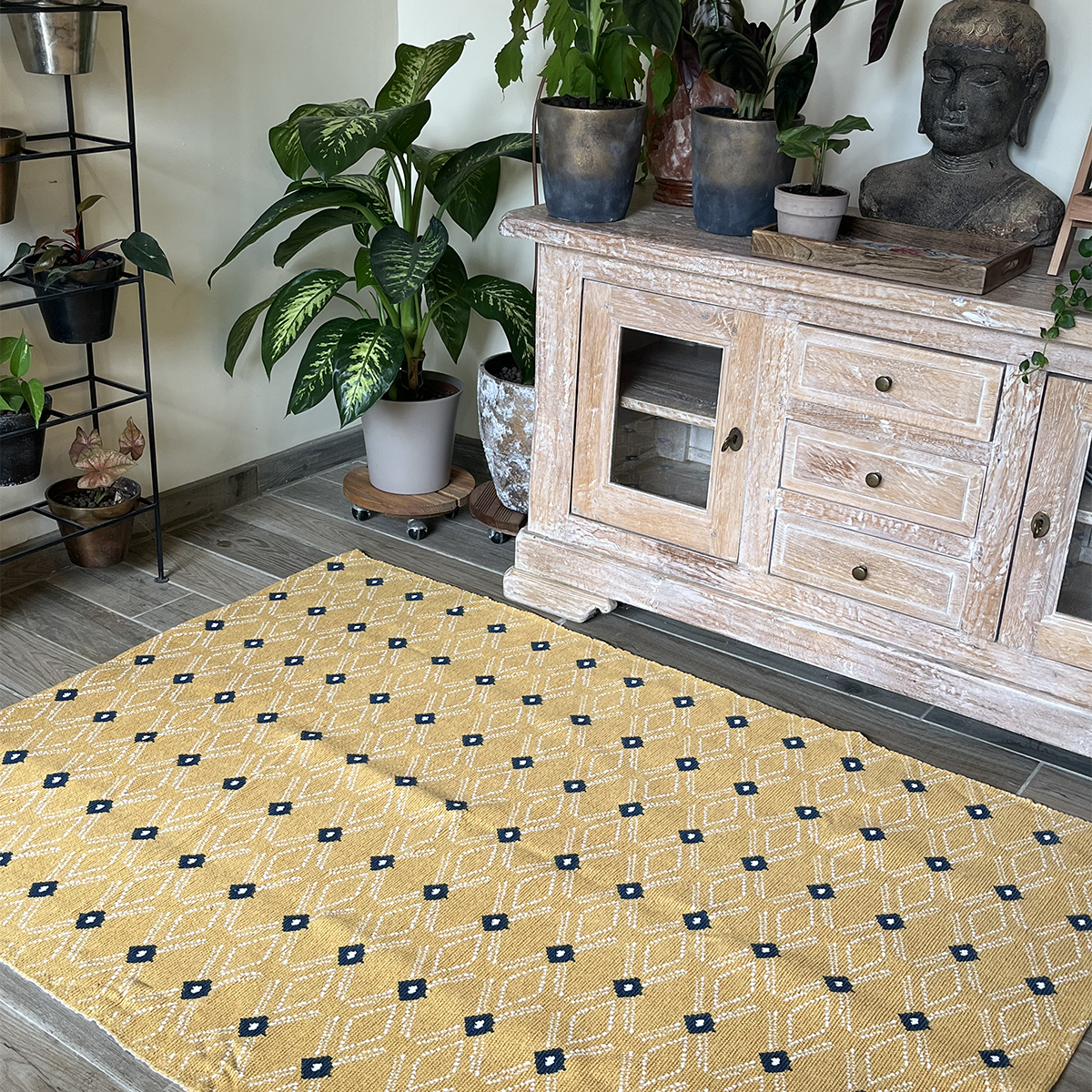 Tapis Jakarta Coton 120 x 170 cm Modle Jaune