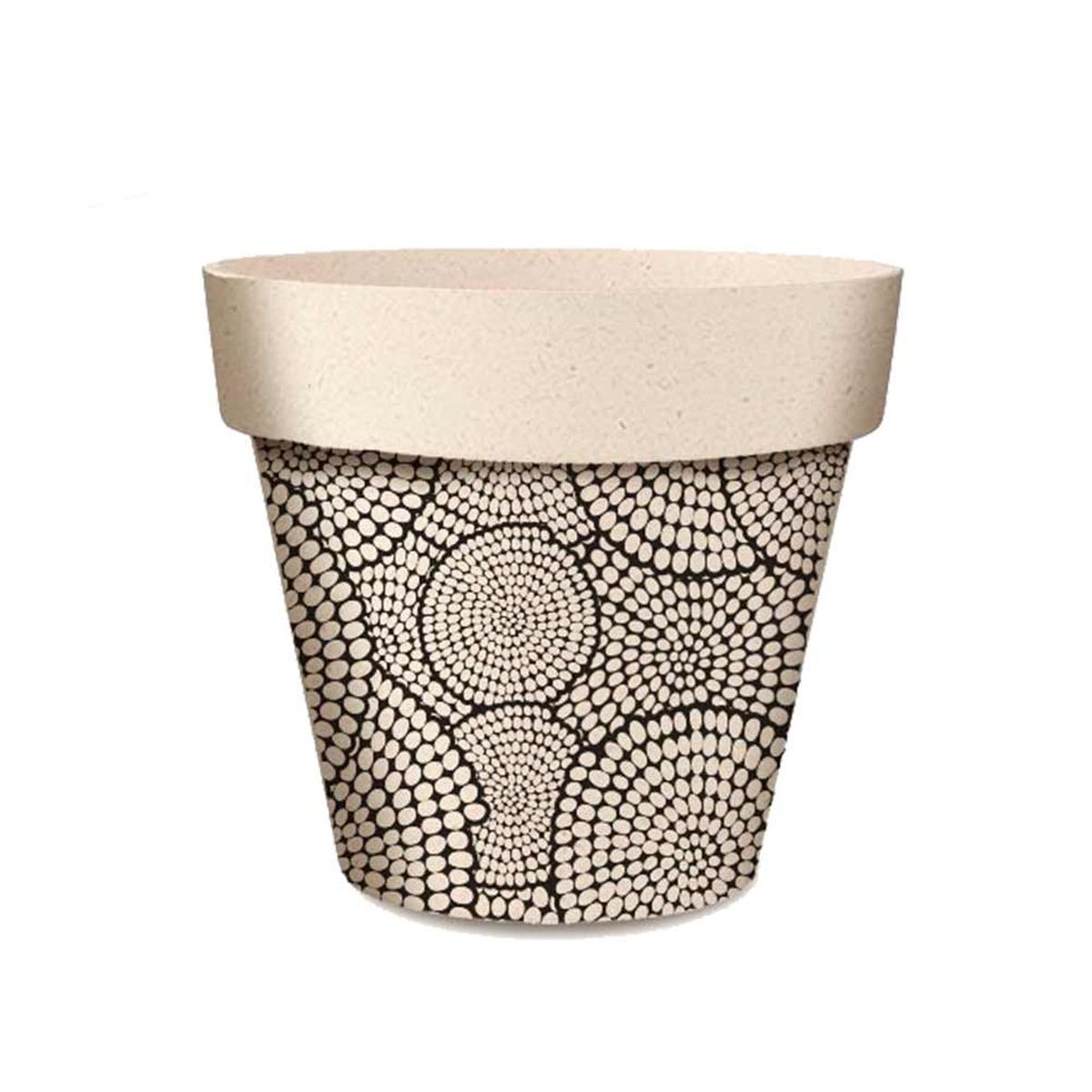 Cache Pot en Fibre de Bambou - Cercles  pois - 8.5 cm