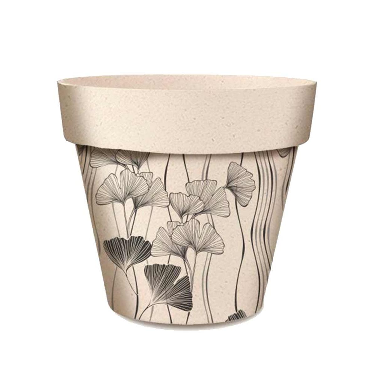 Cache Pot en Fibre de Bambou - Fleurs de Ginkgo