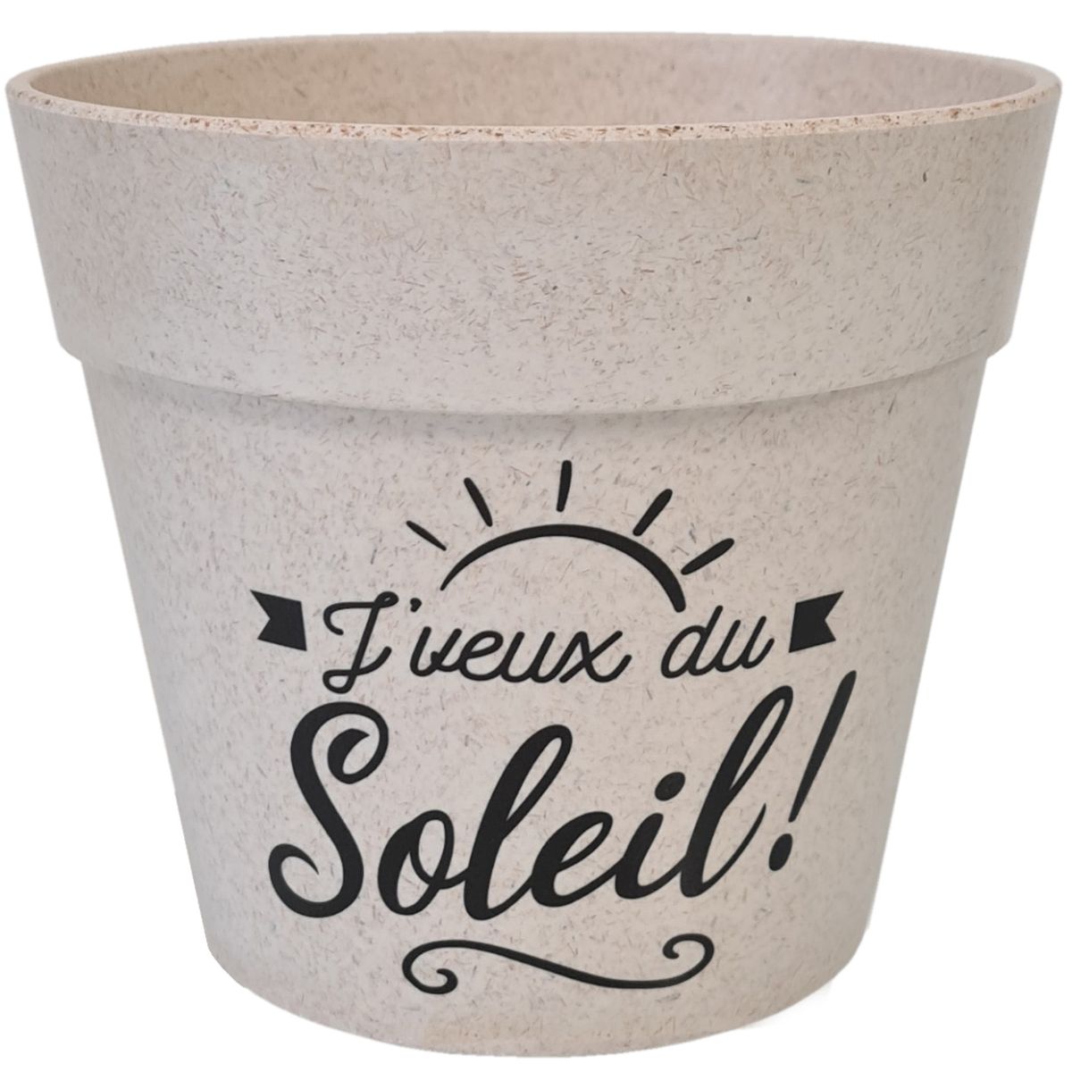 Cache Pot en Fibre de Bambou - J'veux du soleil - 13.5 cm