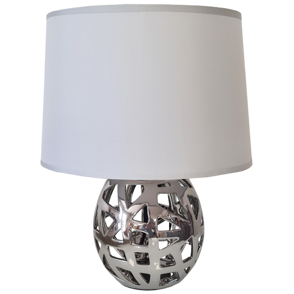 Lampe de table en Cramique - Argent - 36 cm