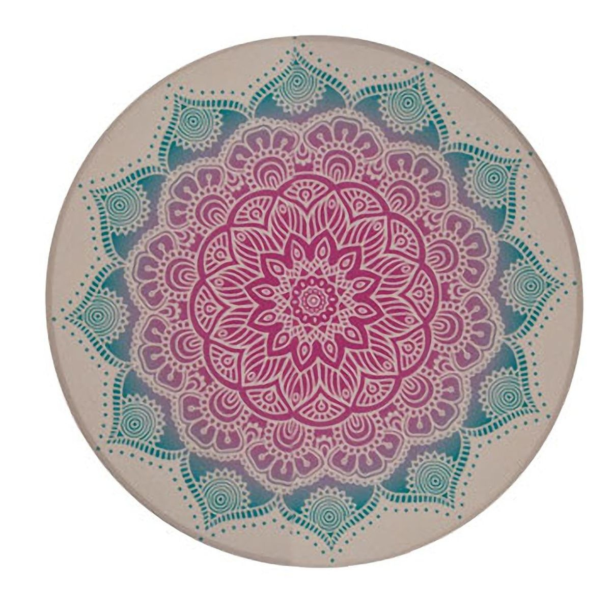 Sous verre Mandala 10 cm - Rose et Bleu