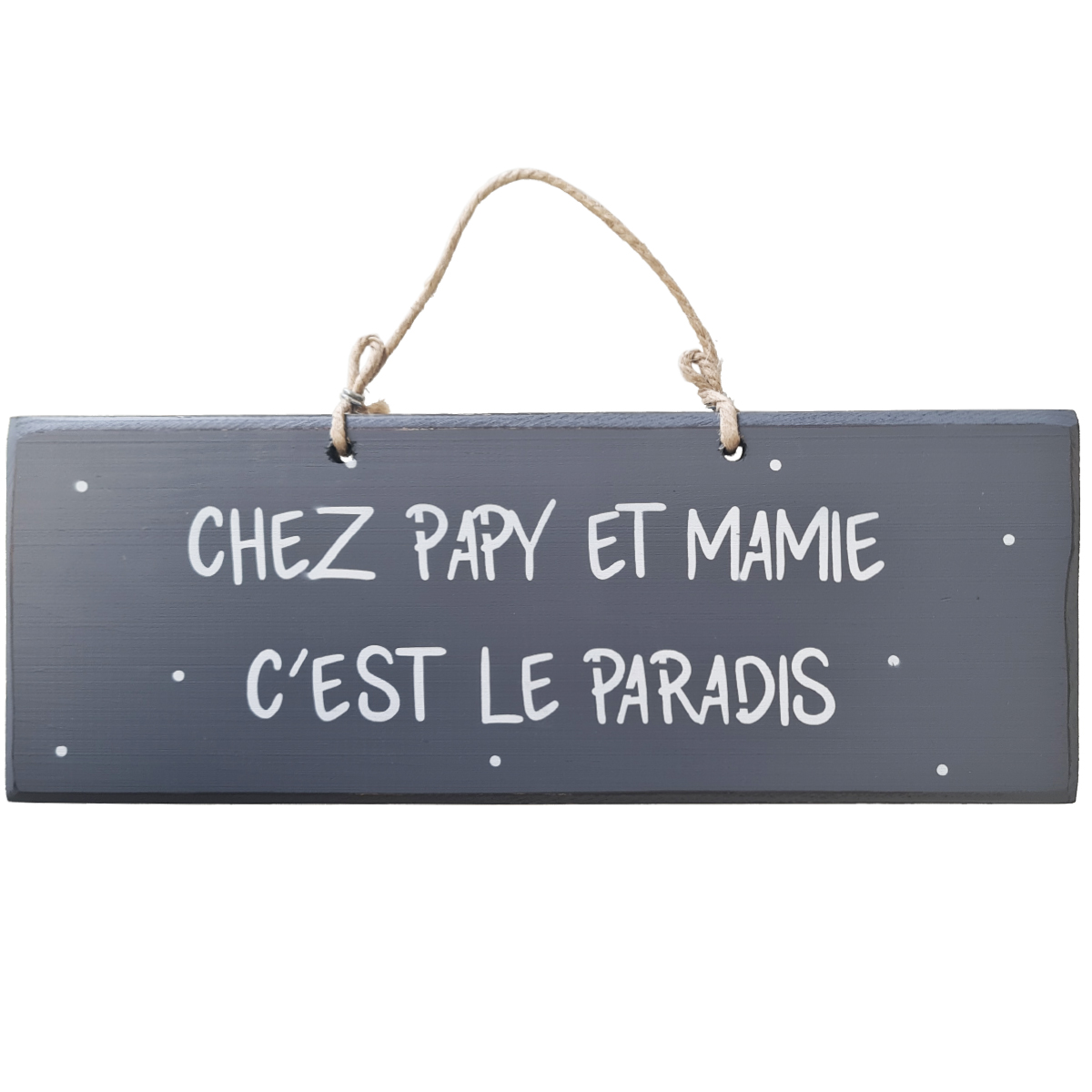 Pancarte dcorative en bois Chez Papy et Mamy - Gris fonc